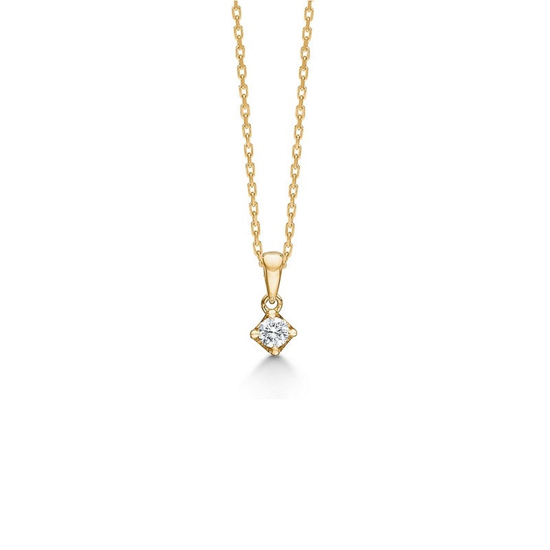 Crown vedhæng i 14 kt guld med diamant (0,04–0,50 ct) fra Mads Z